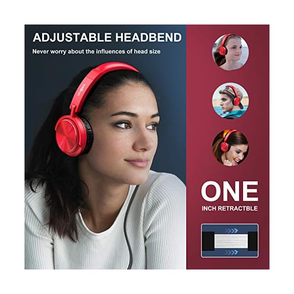 Vogek-Wired-Headphones-with-Microphone-Foldable-On-Ear-Headset-with-Deep-Bass-Adjustable-Headband-and-Noise-Isolation-for-Smartphone-Computer-Laptop-Chromebook-Zoom-Discord-Red Vogek Wired Headphones with Microphone, Foldable On Ear Headset with Deep Bass, Adjustable Headband and Noise Isolation…