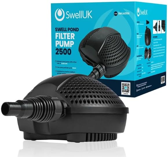 Swell UK Swell Filter Pumps 2,500LPH Garden Pond Pump 3 Year Guarantee