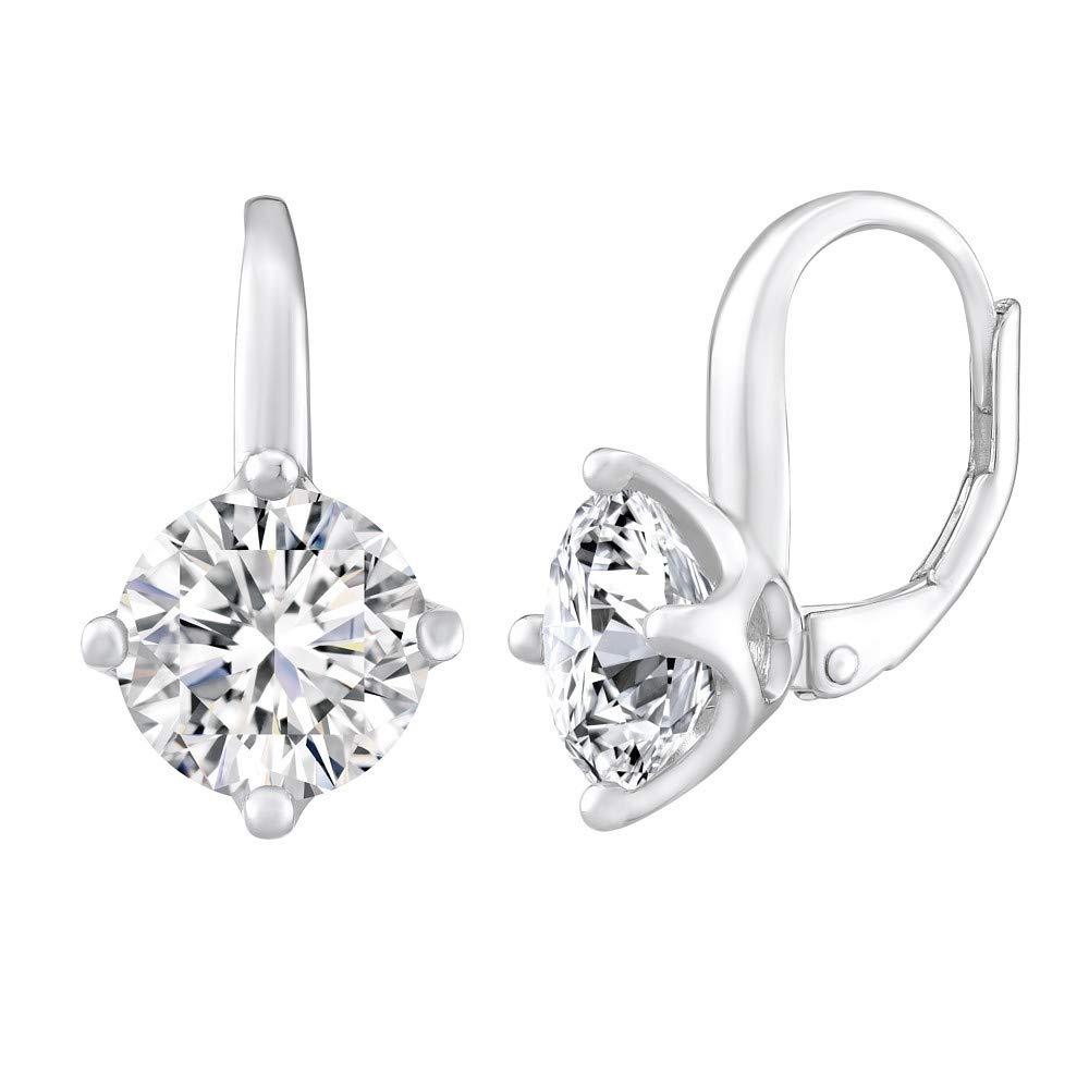 SILVEGO - LPS0620 - Women 925 Sterling Silver Earrings with Cubic Zirconia 9 mm