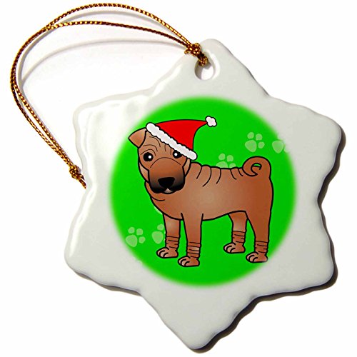 3drose Orn 47613 1 Cute Chinese Shar Pei Dog Red Coat And Black