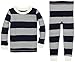 Burt's Bees Baby Baby Organic 2 Piece Pajama Set, Midnight Grey Rugby, 12 Months