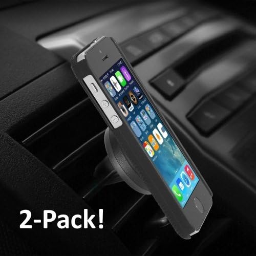 2 Pack! Hashub Goods AVSPM15 - Universal Magnetic Air-Vent Car Mount Holder Magnet Clip Holder for Smartphones iPhone 4/5/5C/5S/6/6 Plus, iPad Mini, Samsung Galaxy S3/S4/S5/S6/S6 Edge, Note 4/3/2, HTC, Motorola, Google Nexus, Blackerry, Droid Phones, Mini Tablets, GPS and more - 2 PACK!