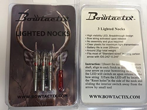3 Piece Lighted Nocks - Red Light - Fits Any 5/16" Standard Diameter Arrow Shaft
