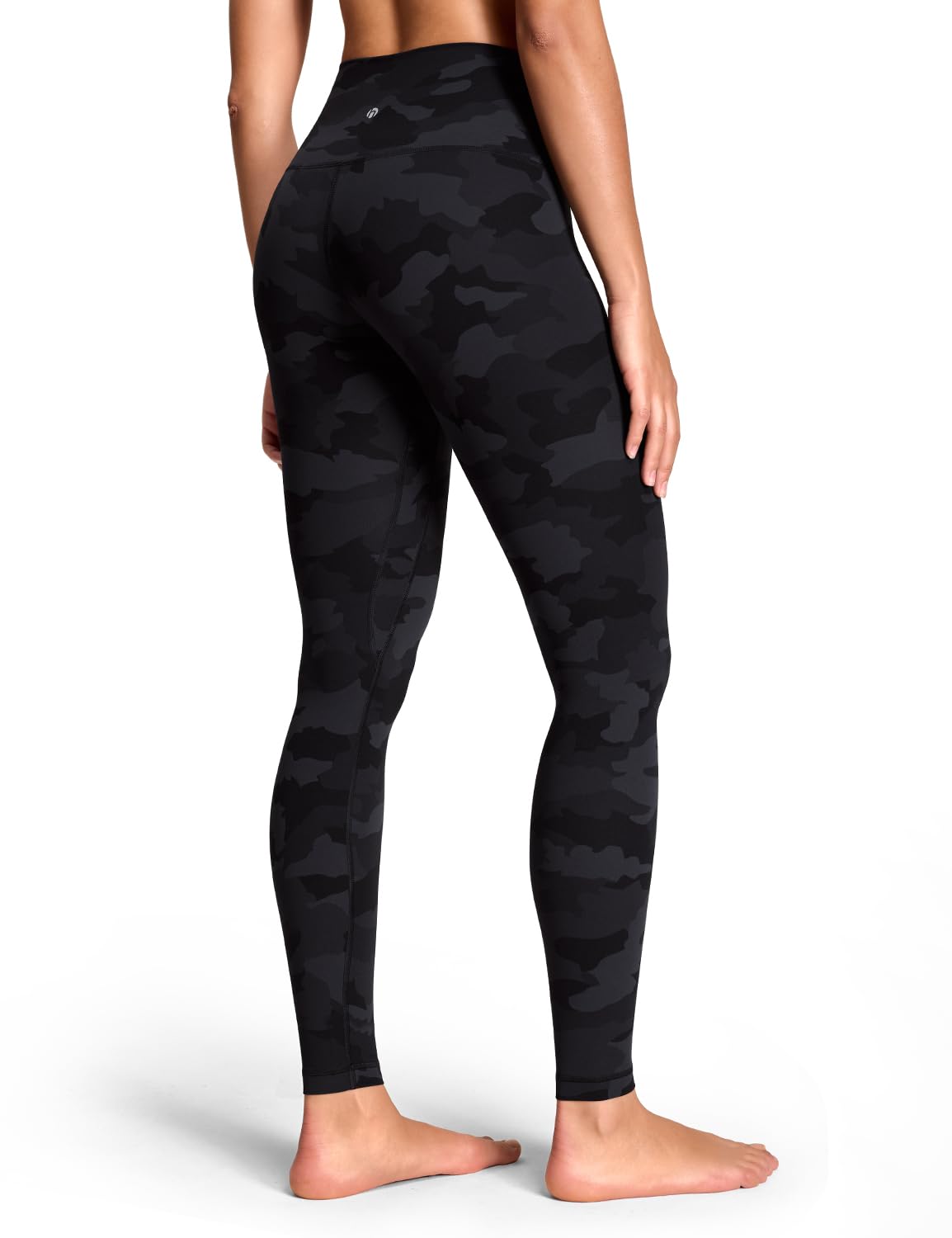 HeyNuts Workout Pro Full Length Leggings for Tall Women, High Waisted Compression Workout Leggings Athletic Tummy Control Yoga Pants 28'' Coal Camo M(8/10) Image