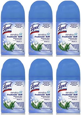 Lysol Neutra Air Freshmatic 6 Refills Automatic Spray, Fresh Scent, (6X6.17oz), Air Freshener, Odor Neutralizer