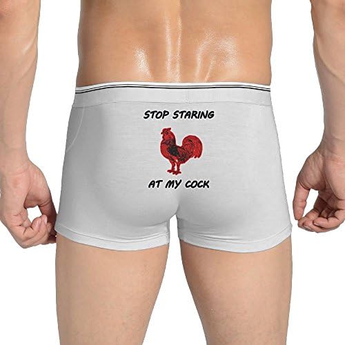 CNJELLAW Mens Stop Staring At My Cock Comfortable Boxer Brief Seamless Stretchable Cotton Underwear