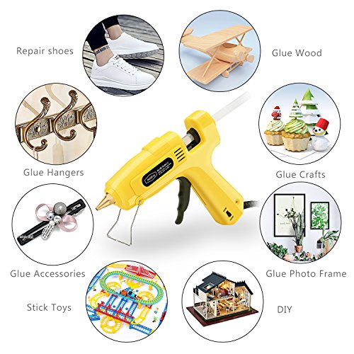 image for Isinlive Hot Glue Gun with 10pcs Glue Sticks Heavy Duty Hot Melt Glue 