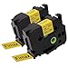 Fimax 2 Pack Standard Laminated Label Tapes Compatible For Brother P-Touch TZe-651 TZ651 TZe651 Black on Yellow 0.94 Inches 26.2 Feet (24 mm/ 8 m)
