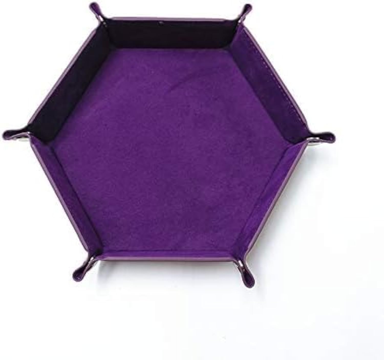 WENDYWU Portable Folding Dice Rolling Tray for use as DND Dice Tray D&D Dice Tray or Dice Game, PU Leather Dice Holder for Dice Games Like RPG, DND and Other Table Games (Purple)