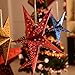 Auony 6 Pack Paper Star Lantern Lampshade, 3D Paper Star Pentagram Lampshade for Christmas Xmas Wedding Party Home Hanging Decorations