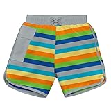 i play. Baby Boys' Striped Pocket Board Shorts With Built-In Swim Diaper, Gray Multistripe, 24 Months