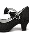 Little Angel Tasha-685E Glitter Bow Mary Jane Pump (Toddler/Little Girl /Big Girl) - Black
