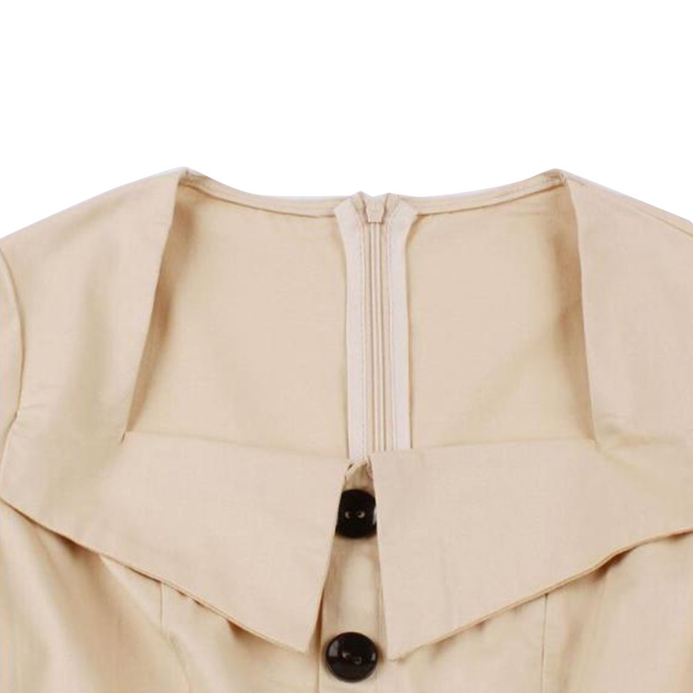 Women\'s 1950s Classy Cocktail Party Prom Vintage Rockabilly Floral Swing Dress with Belt (3XL, Apricot)