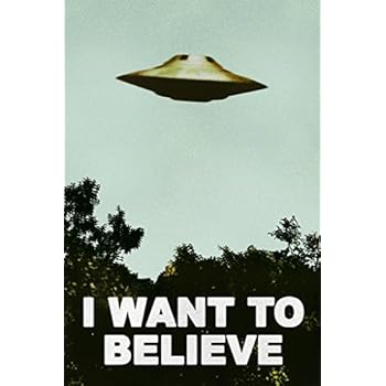 I Want to Believe UFO Artwork Alien TV Retro 90s Poster Wall Decor Movie Area 51 The Truth is Out There Merchandise Kitchen Decor for All Seasons Cool Wall Decor Art Print Poster 12x18