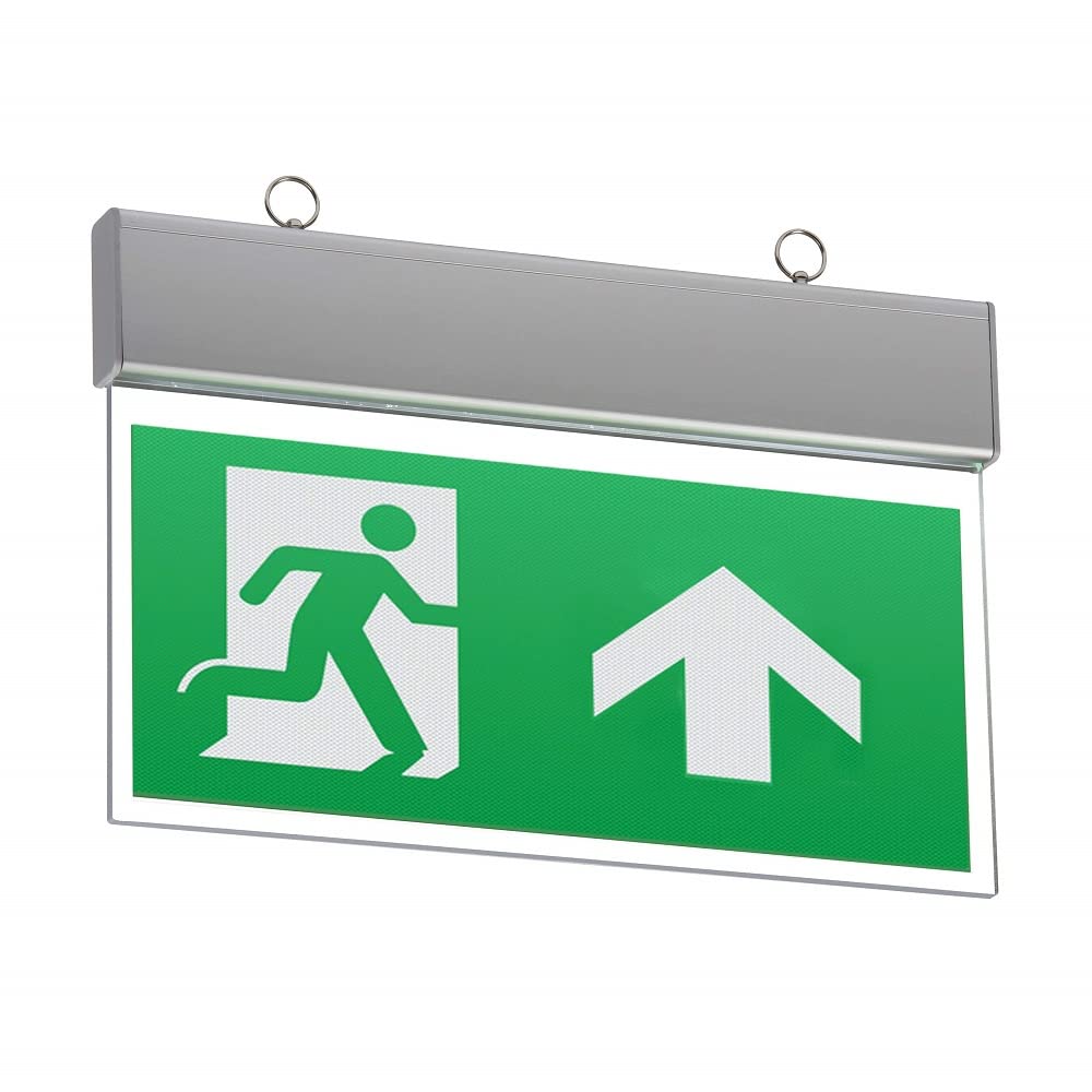 Knightsbridge Emergency Exit Sign supplied with Up Arrow legend, 4 W, Green, EMSWING