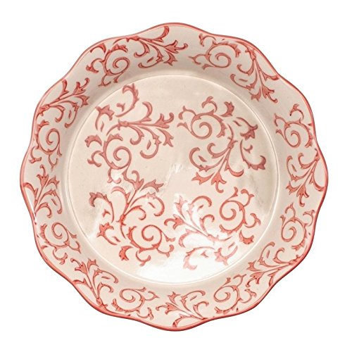 Bia Cordon Bleu Heritage Fluted Pie Dish with Red Swirls - Stoneware