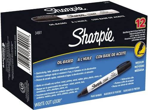 Sharpie Oil-Based Medium Point Paint Markers, 12 Black Markers (34901)