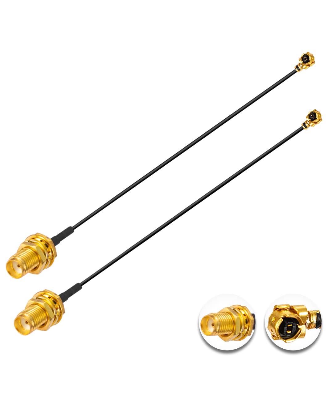 Vecys 2PCS U.F.L1 to SMA Female Low Loss Coaxial Cable 10" /25CM U.F.L1 1.13mm Mini-Coaxial Pigtail Cable for Wireless Routers Mini PCIE Network Cards PCI Wi-Fi WAN Repeater