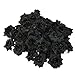 Tinksky 50pcs Silk Rose Flower Heads for Hat Clothes Album, Black, Size 4.5