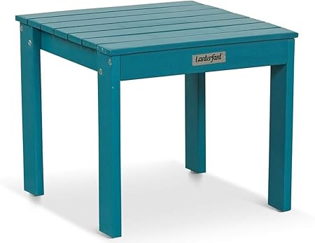 Lanterfant 7436948478442 Fred Table D Appoint Carree En Bois D Acacia Bleu Petrole Amazon Fr Jardin