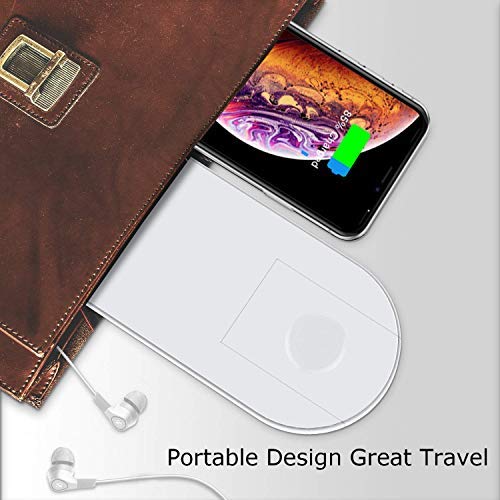 Wireless Charger for Apple Watch Wireless Fast Charging Pad, 2 in 1 Stand Charging Pad Compatible with Apple Watch Series 1/2/3,iPhone XR/XS Max,Samsung Galaxy Note 8/S8 Plus/S7 Edge & Qi-Enabled Phone (Beige)