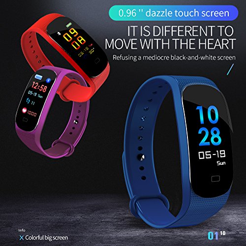 zqasales Fitness Tracker, Color Screen Activity Tracker Heart Rate Monitor,Steps Counter IP67 Waterproof Smart Watch Calorie Counter Watch Pedometer Sleep Monitor Kids Women Men (Blue)