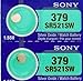 Sony 379 (SR521SW) 1.55V Silver Oxide 0% Hg Mercury Free Watch Battery (2 Batteries)