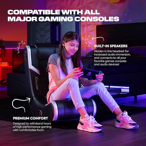 X Rocker Eclipse Video Gaming Floor Chair, Headrest Mounted Speakers, 2