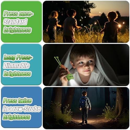 lampe de poche extérieure rechargeable pour enfants, lampe de poche légère et amusante pour le camping et l'exploration en plein air, promenade de chien, cadeau d'anniversaire