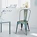 Adeco Metal Stackable Industrial Chic Dining Bistro Cafe Side Chairs, Antique (Set of 2)
