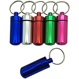 Okallo Products Small Aluminum Survival Pill and Medicine Capsules Containers (Waterproof) - 6 Pack