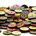 BcPowr 200 PCS Retro Button，Mixed Random Shinning Round 2 Holes Wooden Buttons for Sewing Crafting