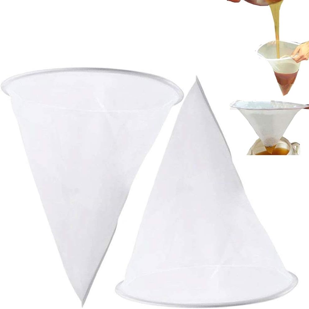 Xinlie Honey Filter Strainer Beekeeping Honey Filter Honey Beekeeping Sieve Beekeeping Strainer Honey Filter Strainer Net Beekeeping Tool for Honey Processing / Extraction and Filter (2 PCS)