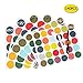 Nardo Visgo 150pcs Waterproof Labels for Bottles, Removable Round Write-on Kitchen Sticker Labels in 2 Sizes with 2 Markers for Storage Bins Food Containers Jam Canning Jar Lids and Home Organization