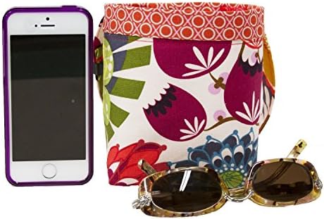 Cellphone Car Caddy - CENTER CONSOLE GEARSHIFT Style (ANNA MARIE HORNER PINK) Wipeable Oilcloth Lining by GreenGoose Car Bags (Tall)