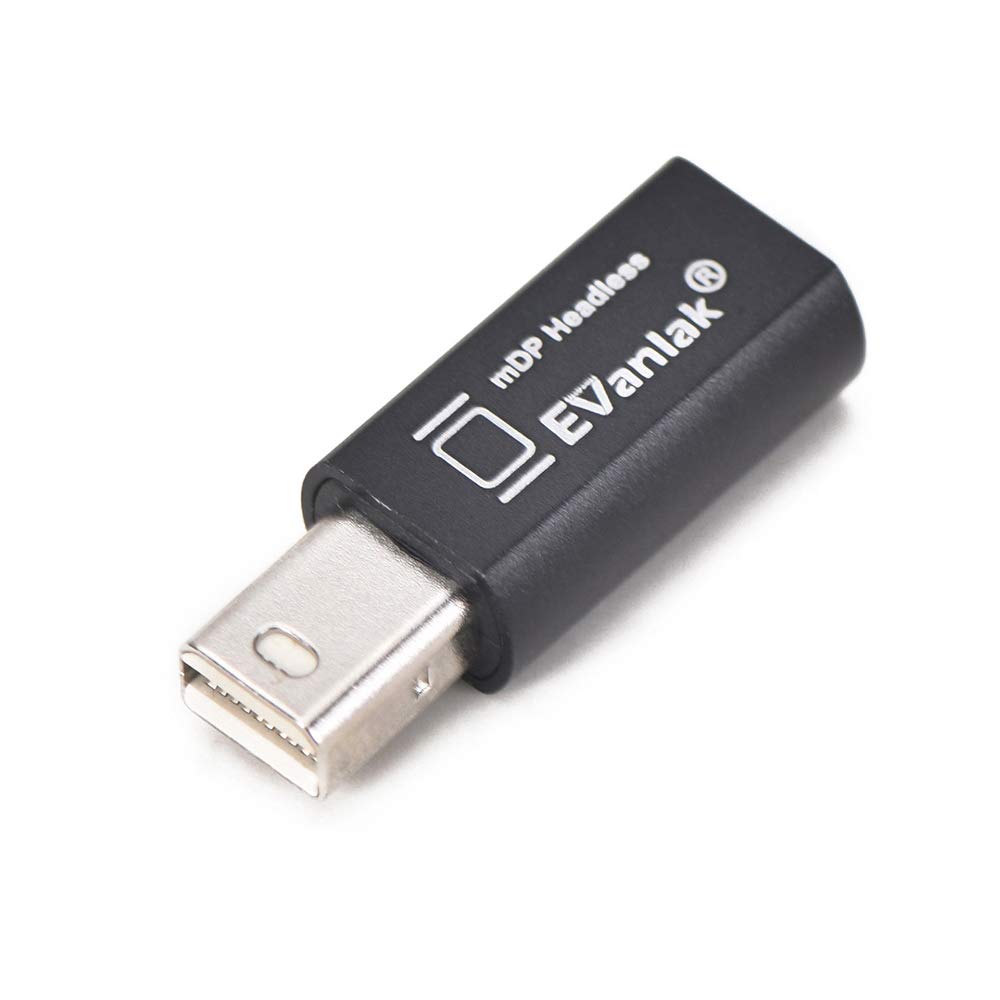 EVanlak Mini DisplayPort Headless Ghost Display Emulator for PC 4K DP Dummy Plug (fit Headless1080@60Hz- 3840x2160@17hz)