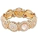 D EXCEED Womens Vintage Flower Bangle Bracelet Fashion Floral Stretch Bracelets for Ladies