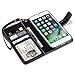 iPhone 8 Plus / iPhone 7 Plus Case - Terrapin iPhone 8 Plus Women's Case - Floral Etched Wallet Clutch - Card Slots - Money Pocket - ID Window - Wristlet - Magnetic Closure - Black