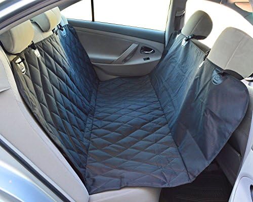 Geega Pet Rear Dog Seat Covers for Cars,Trucks, Suv's and Vehicles With Seat Anchors,Waterproof Hammock Style Non Slip Backing Padded Pet Car Seat Covers With 2 Dog Safety Belts