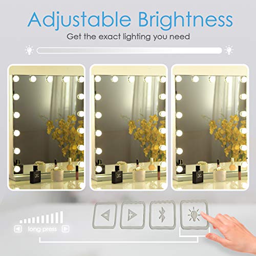 Fenair Bluetooth Large Vanity Mirror with Lights,Hollywood Lighted