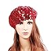 CHUANGLI Sparkly Sequins Beret Hat Glitter Mermaid Cap for Dancing Party Fancy Dress Red