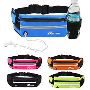 Fortitude Sports Loopgordel met telefoonhouder | heuptas voor hardlopen voor mobiele telefoons, hoofdtelefoon en…
