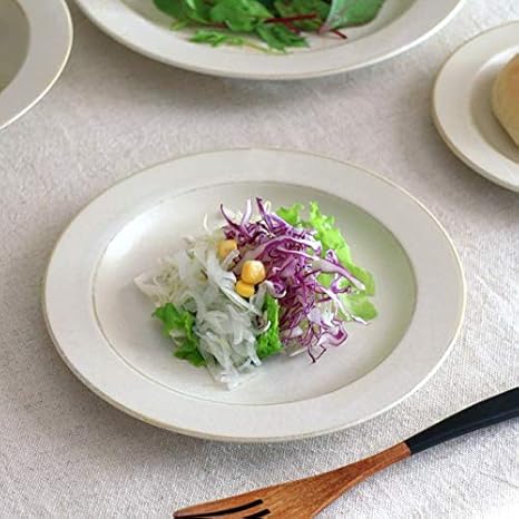 Amazon Cerapockke 窯変クリーム釉 19cm中皿 プレート 中皿 平皿