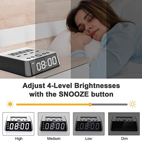 AVOD Alarm Clock Charger 4 USB Ports & 3 AC Outlets, 6ft Power Cord