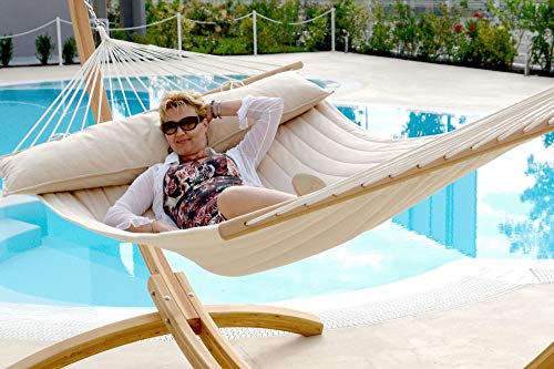 Lola Luxus Stab Hängematte gefüttert American Hammock Lifestyle COFEA Crema – Bild 8