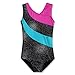 BAOHULU Gymnastics Leotard for Toddler Girls Sparkle Metallic Black Purple Athletic Dance Clothes