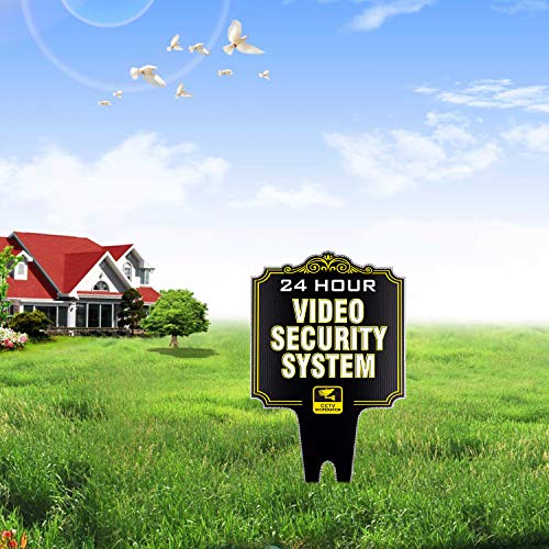 image for HISVISION Video Surveillance Yard Sign, 24 Hour Security Camera System