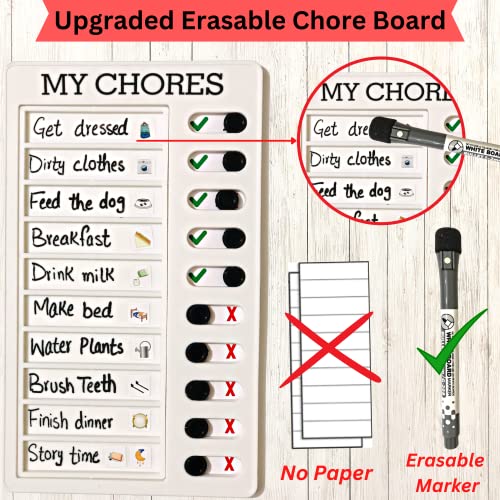2 Pcs DryErase Chore Chart for Kids Multiple Kids with 2Erasable Markers and 100+Stickers