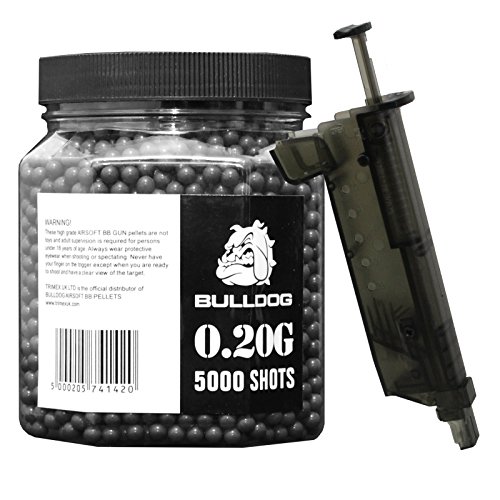 Bulldog 0.20g 5000 Airsoft BB Pellets Black Speed Loader