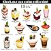 DLux 32 x 3 oz Mini Dessert Cups with Spoons, Square Slanted - Clear Plastic Parfait Appetizer Cup - Small Reusable Serving Bowl for Tasting Party Desserts Appetizers - With Recipe Ebook